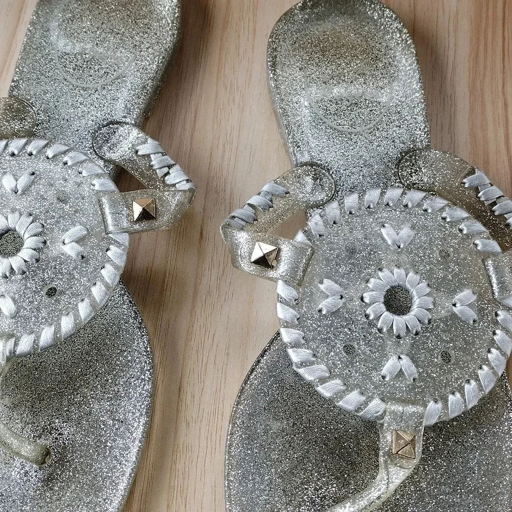 Jack Rogers Sparkle Georgica Jelly Sandal  Flip Flops Size 7 - Picture 2 of 7